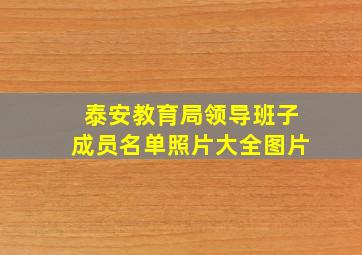 泰安教育局领导班子成员名单照片大全图片