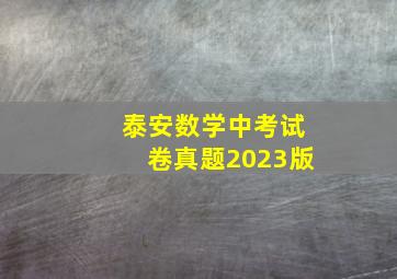 泰安数学中考试卷真题2023版