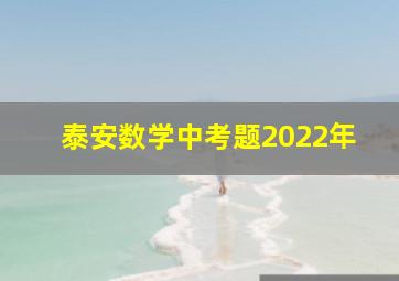 泰安数学中考题2022年