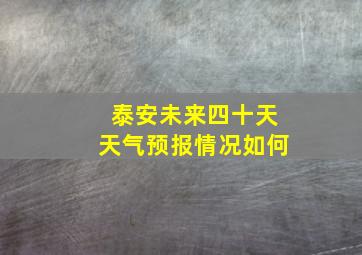 泰安未来四十天天气预报情况如何