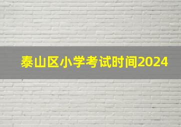 泰山区小学考试时间2024