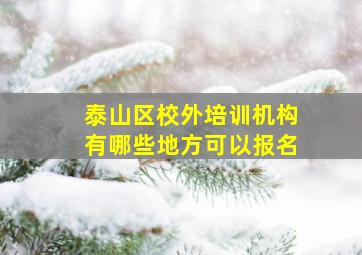 泰山区校外培训机构有哪些地方可以报名