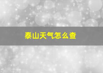 泰山天气怎么查