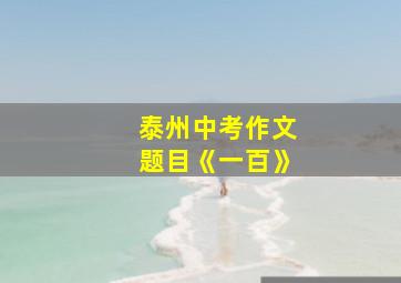 泰州中考作文题目《一百》