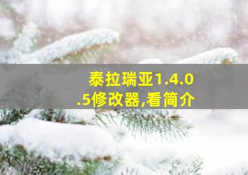 泰拉瑞亚1.4.0.5修改器,看简介