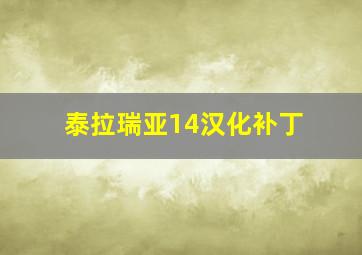 泰拉瑞亚14汉化补丁