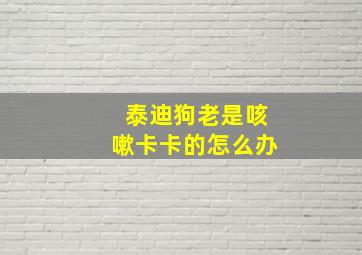 泰迪狗老是咳嗽卡卡的怎么办