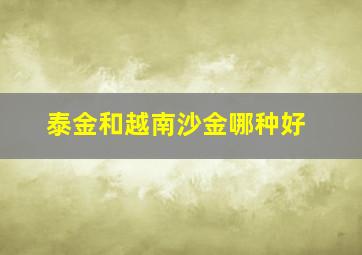 泰金和越南沙金哪种好