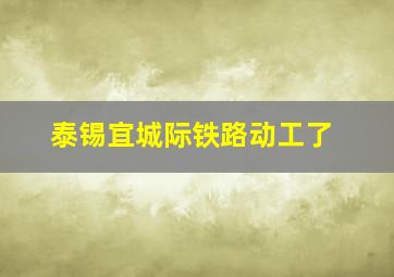 泰锡宜城际铁路动工了