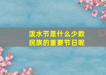 泼水节是什么少数民族的重要节日呢