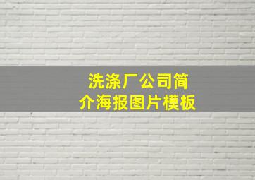 洗涤厂公司简介海报图片模板