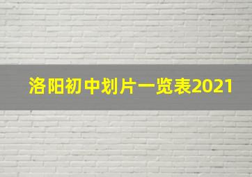 洛阳初中划片一览表2021