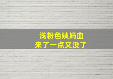 浅粉色姨妈血来了一点又没了