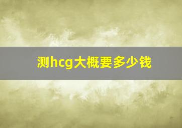 测hcg大概要多少钱