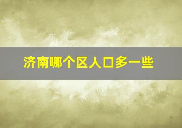 济南哪个区人口多一些