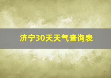 济宁30天天气查询表