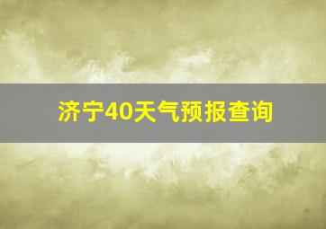 济宁40天气预报查询