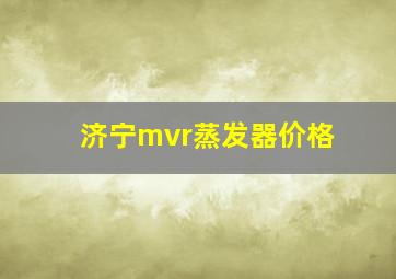 济宁mvr蒸发器价格