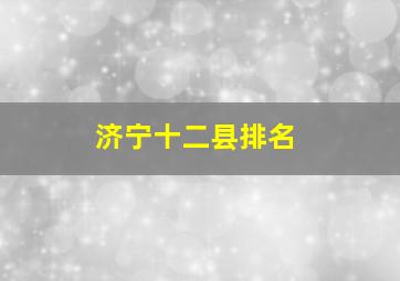 济宁十二县排名