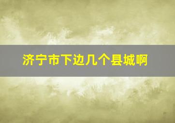 济宁市下边几个县城啊