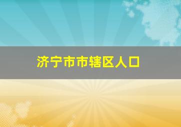 济宁市市辖区人口