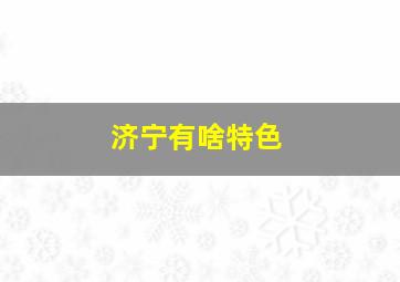 济宁有啥特色