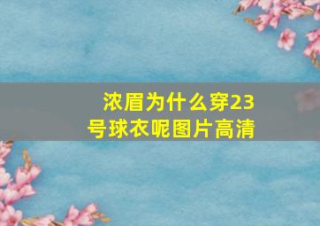 浓眉为什么穿23号球衣呢图片高清