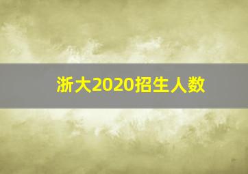 浙大2020招生人数