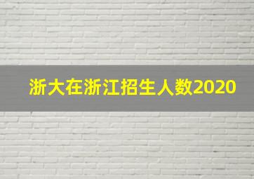 浙大在浙江招生人数2020