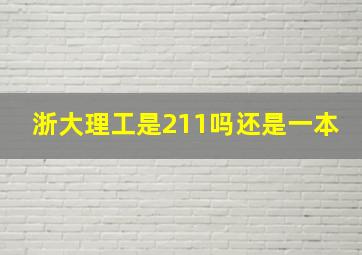 浙大理工是211吗还是一本