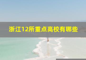 浙江12所重点高校有哪些