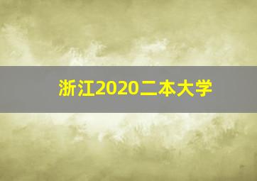 浙江2020二本大学