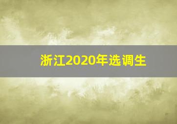 浙江2020年选调生