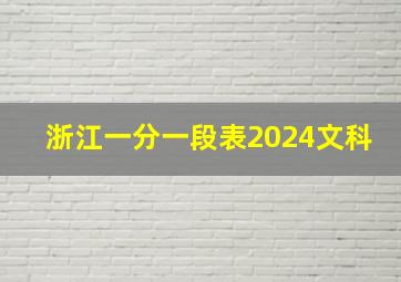 浙江一分一段表2024文科