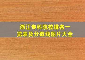 浙江专科院校排名一览表及分数线图片大全