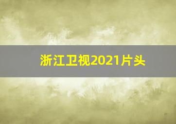 浙江卫视2021片头