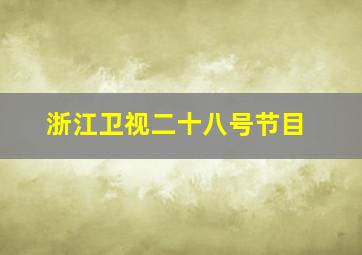 浙江卫视二十八号节目