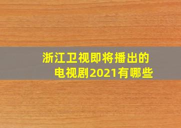 浙江卫视即将播出的电视剧2021有哪些