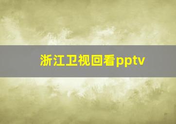 浙江卫视回看pptv