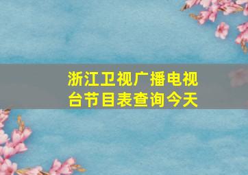 浙江卫视广播电视台节目表查询今天