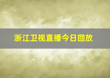 浙江卫视直播今日回放