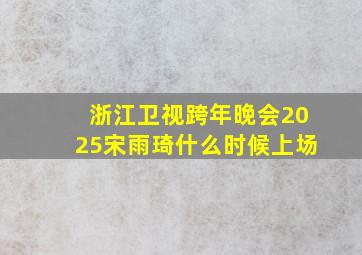 浙江卫视跨年晚会2025宋雨琦什么时候上场