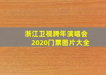 浙江卫视跨年演唱会2020门票图片大全