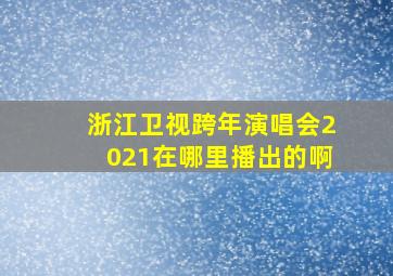 浙江卫视跨年演唱会2021在哪里播出的啊