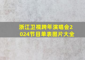 浙江卫视跨年演唱会2024节目单表图片大全