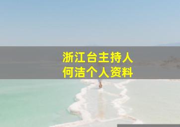 浙江台主持人何洁个人资料