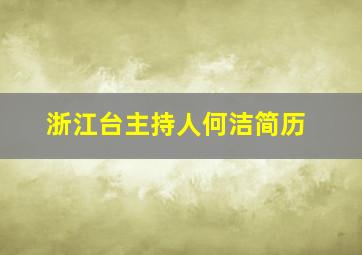 浙江台主持人何洁简历