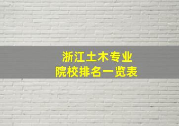 浙江土木专业院校排名一览表