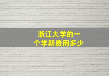 浙江大学的一个学期费用多少