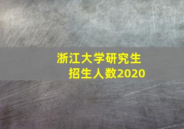 浙江大学研究生招生人数2020